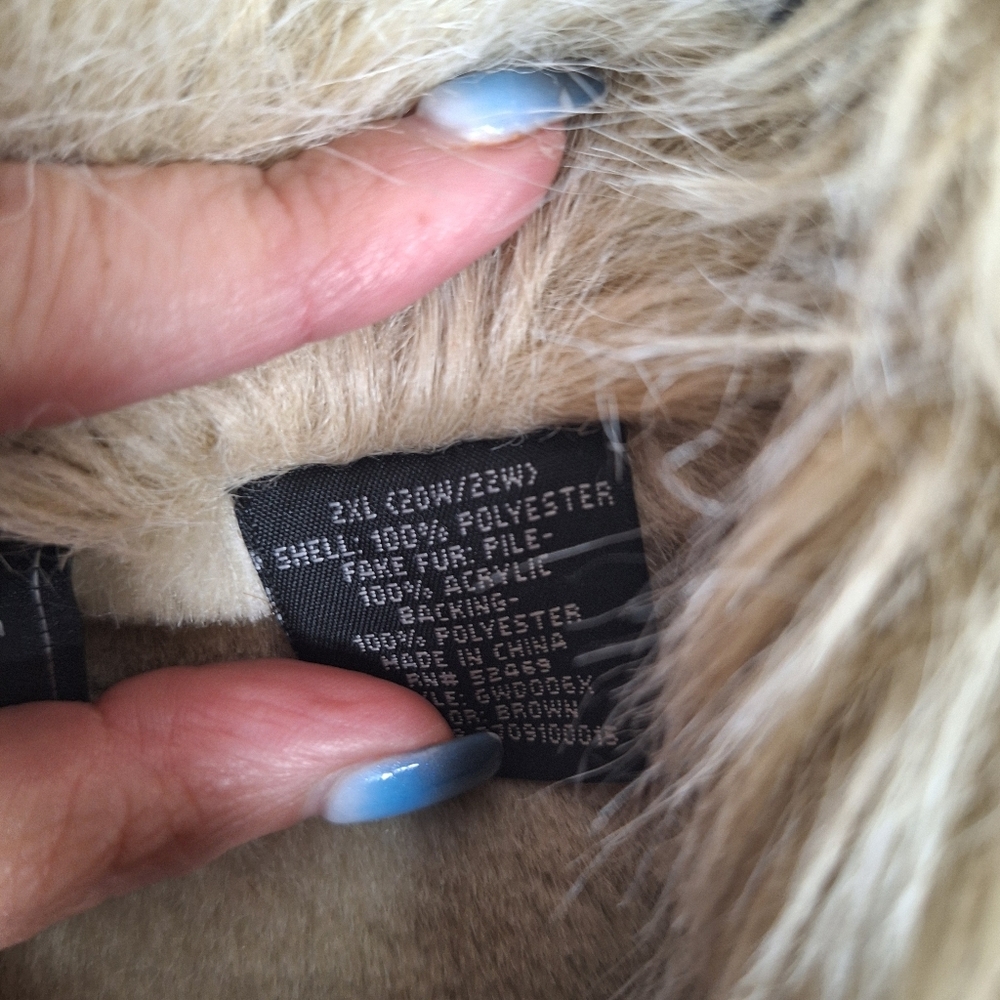 Outbrook Women’s Faux Fur and Suede Winter Jacket Size XXL Y2K - Picture 8 of 8